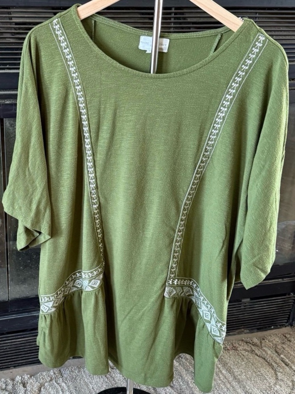 Women’s Classic Olive green Embroidered Women’s Top